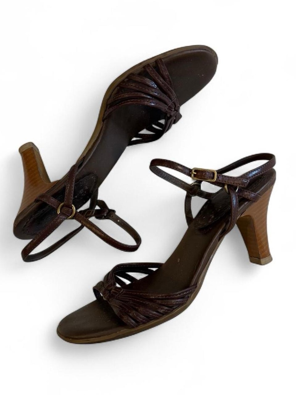 Vintage Brown Strappy Heels